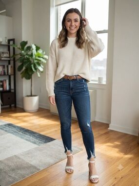 LOFT Dark Blue Ankle Skinny Jeans